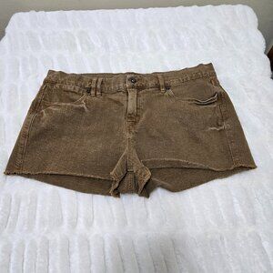 Size 29 Madewell Brown Shorts Fringe bottoms Front and Back Pockets 99% Cotton
